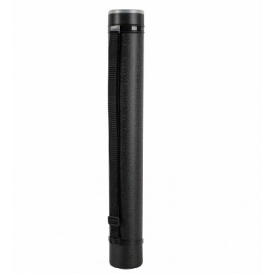Plastic tube for storing media, drawings, maps and documents, waterproof, adjustable diameter 8 cm * height 133 cm (black)